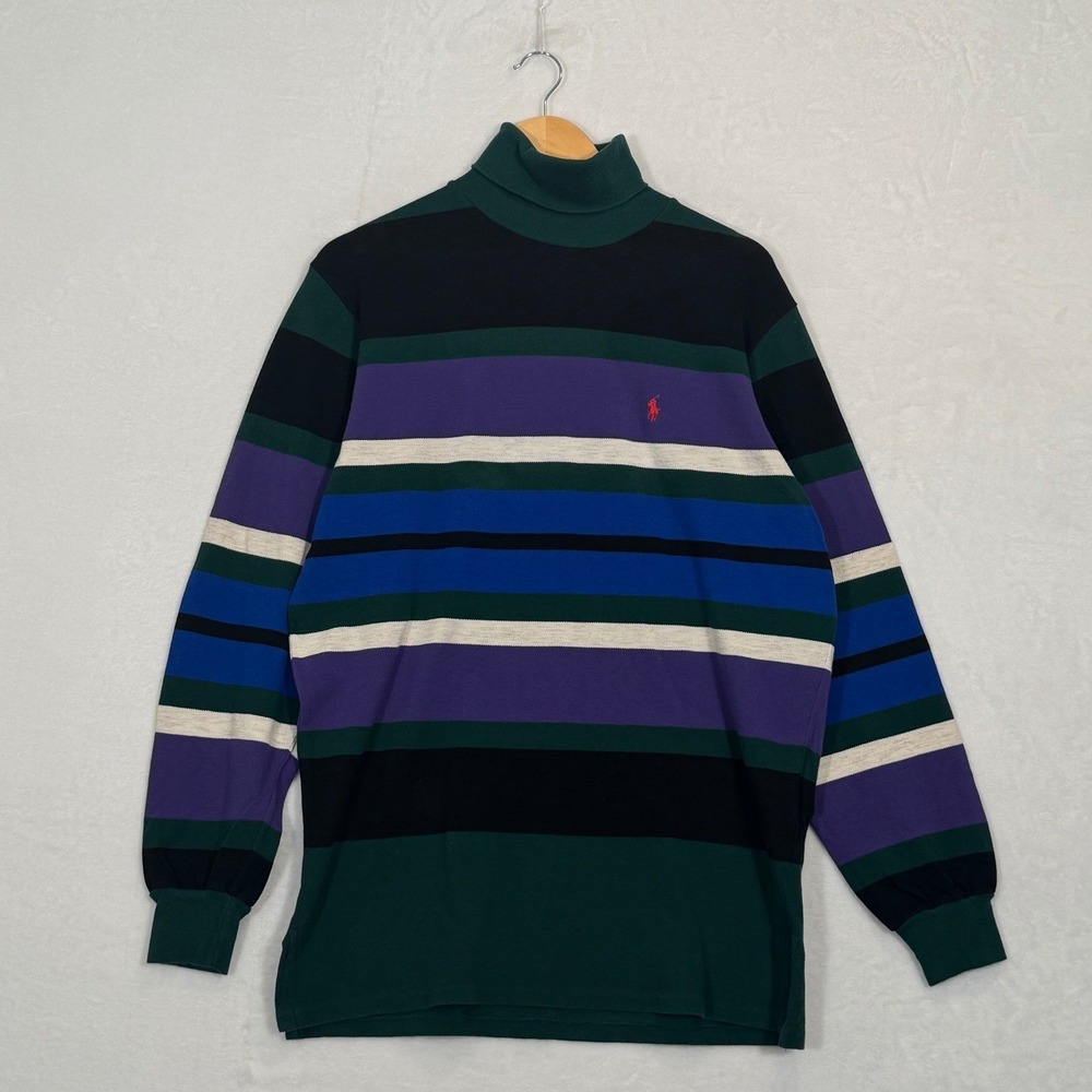 Polo Ralph Lauren Multi Striped Turtleneck Shirt Medium